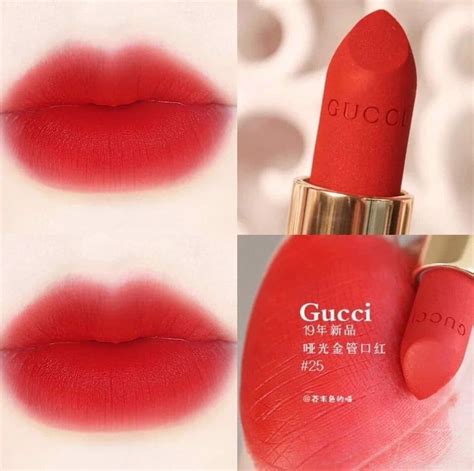 son gucci 25 goldie red|Gucci golden red lipstick.